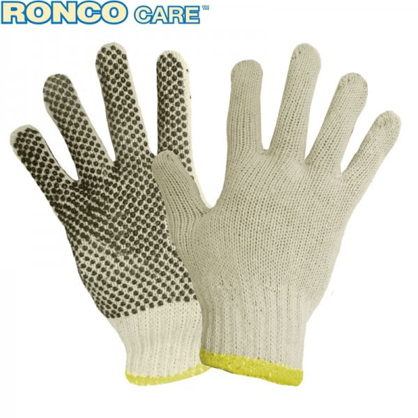 Poly/Cotton String Knit Glove With PVC Dots (One Side)