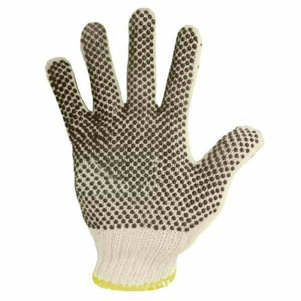 Poly/Cotton String Knit Glove With PVC Dots (One Side)