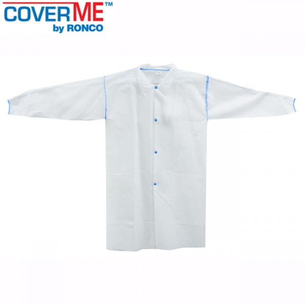 Polypropylene Labcoat With Collar, Front Snaps, No Pockets