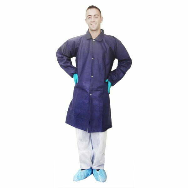 Polypropylene Labcoat With Collar, Front Snaps, No Pockets