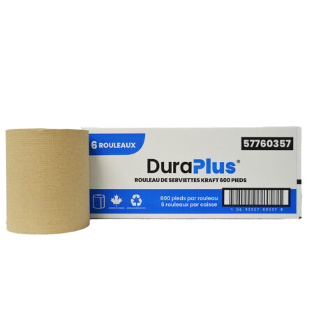 Duraplus Hardwound Paper Towel Brown 600ft 6 Rolls Case 57760357 R3 Duraplus Hardwound Paper Towel Brown 600ft 6 Rolls Case 57760357 R3